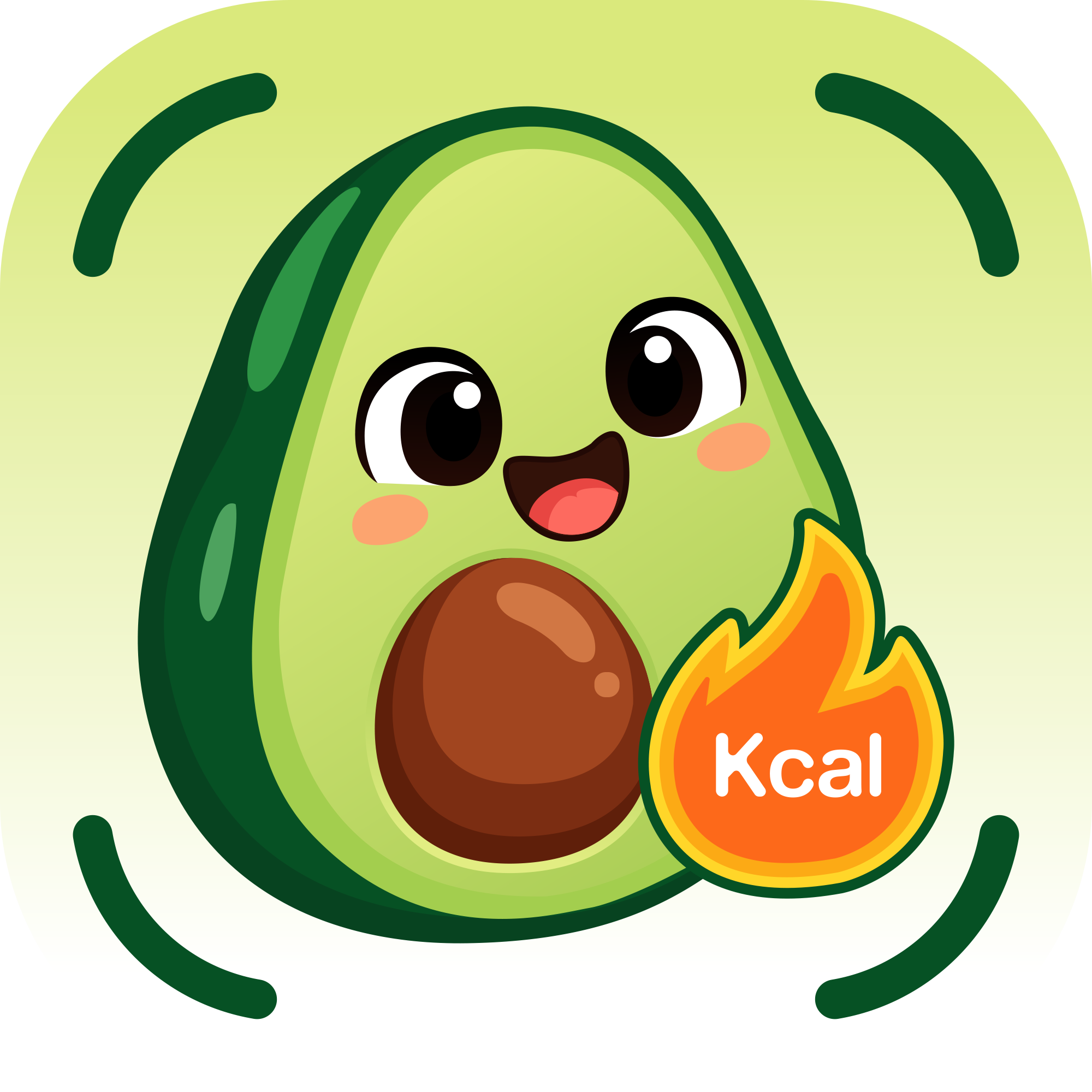 Calor AI app logo with avocado mascot